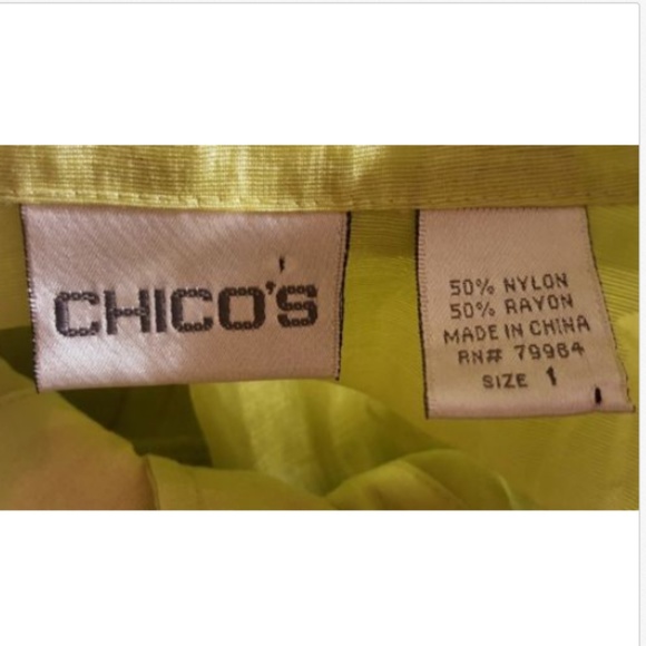 Chicos Blouse Womens Size 1 Sheer Button Down - Picture 7 of 7